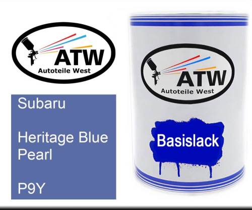 Subaru, Heritage Blue Pearl, P9Y: 500ml Lackdose, von ATW Autoteile West.